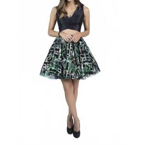 NEW LAST DRESS city lights twirl mini dress in black